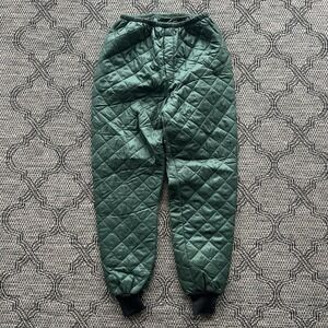 Vintage Quilted Pants Men's Large Green Thermal Hunting Outdoors 90s
